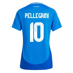 Fotbalové Dres Itálie Lorenzo Pellegrini #10 Dámské Domácí Oblečení ME 2024 Krátký Rukáv